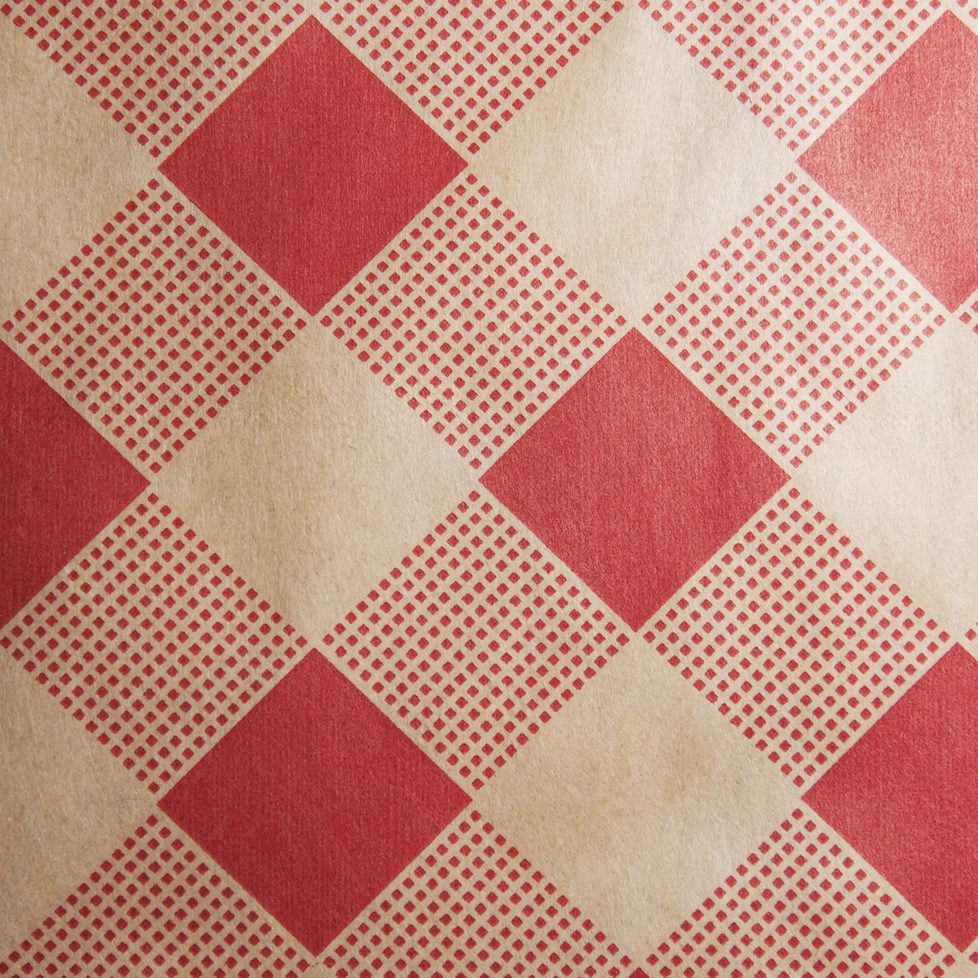 6" x 9" Decorative Flat Paper Gift Bags - Woven Red-Buffalo Pattern on Brown Kraft Bags - For Sales/Treats/Parties/Cookies/Gifts