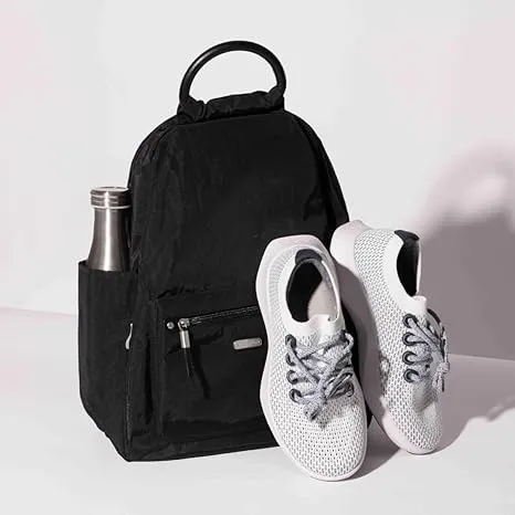 Baggallini Women's New Classic Heritage Backpack with Rfid All Day Phone Strap, Black