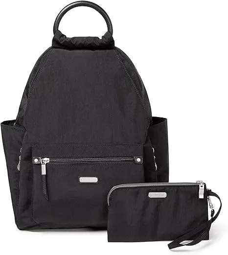 Baggallini Women's New Classic Heritage Backpack with Rfid All Day Phone Strap, Black