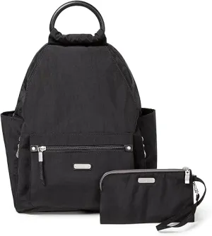 Baggallini Women's New Classic Heritage Backpack with Rfid All Day Phone Strap, Black