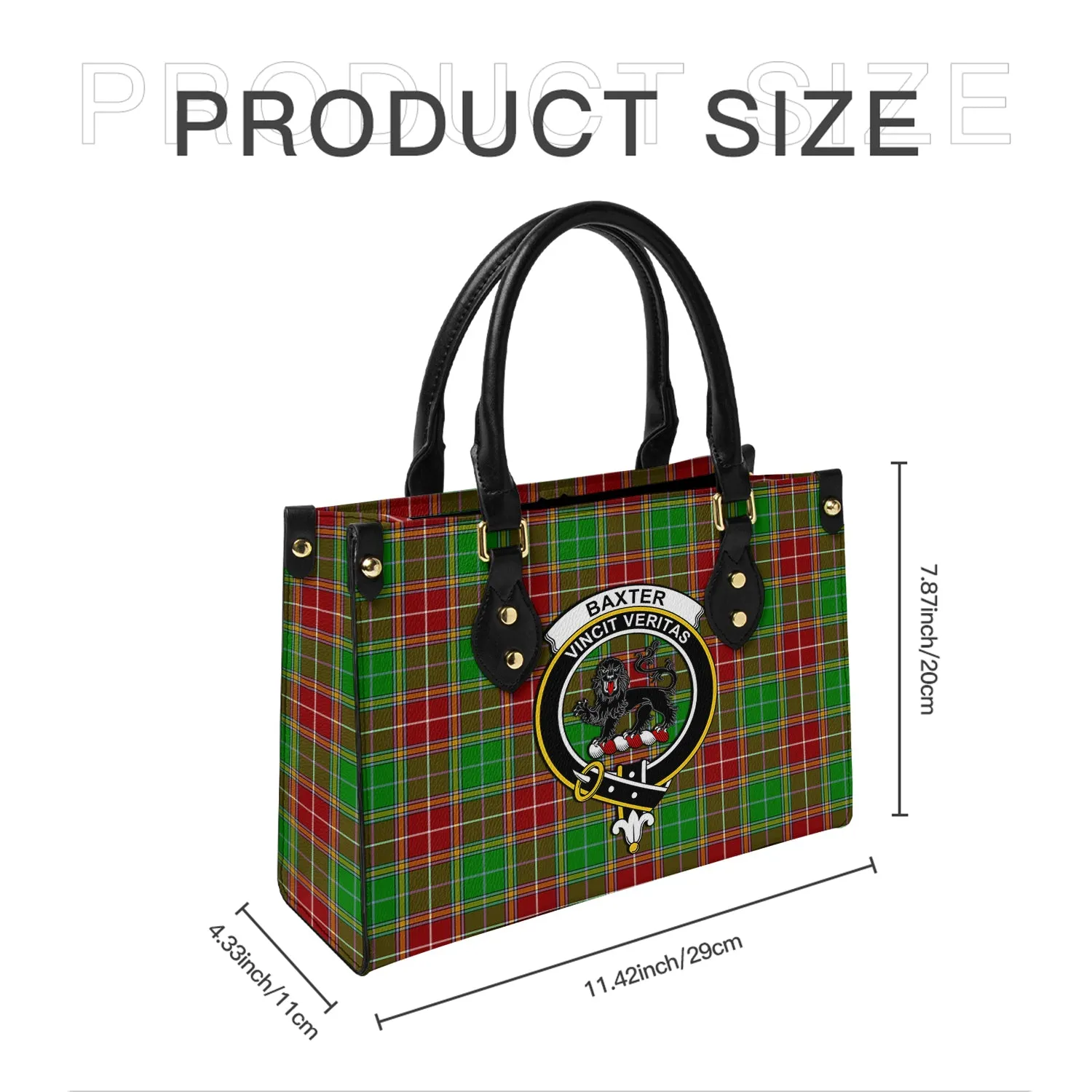 Baxter Modern Tartan Leather Bag with Family Crest