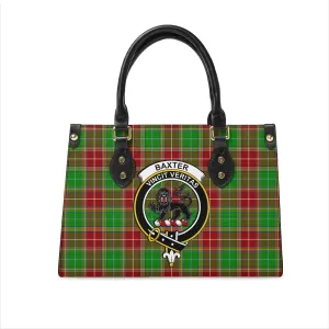 Baxter Modern Tartan Leather Bag with Family Crest