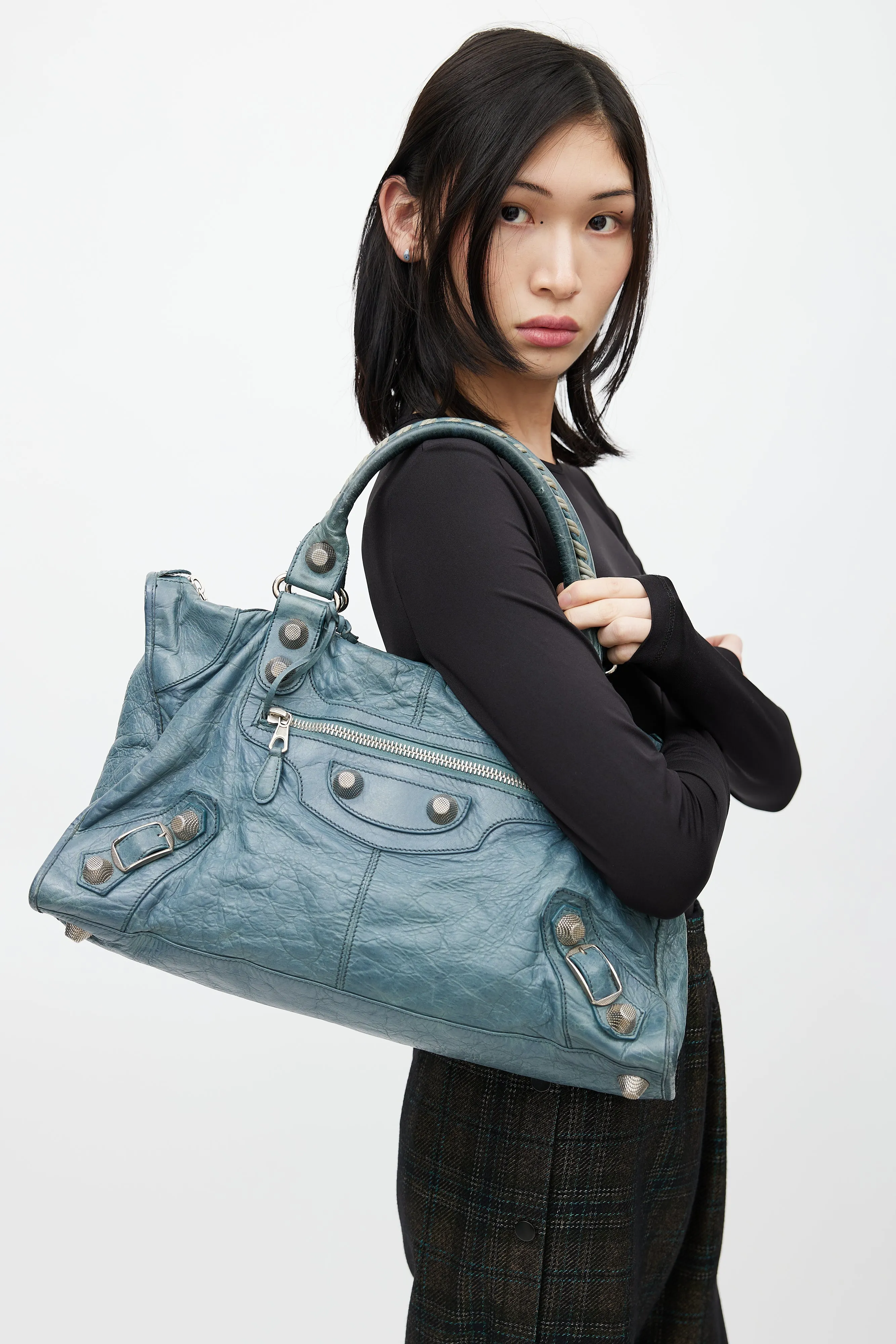 Blue Motocross Work Leather Bag