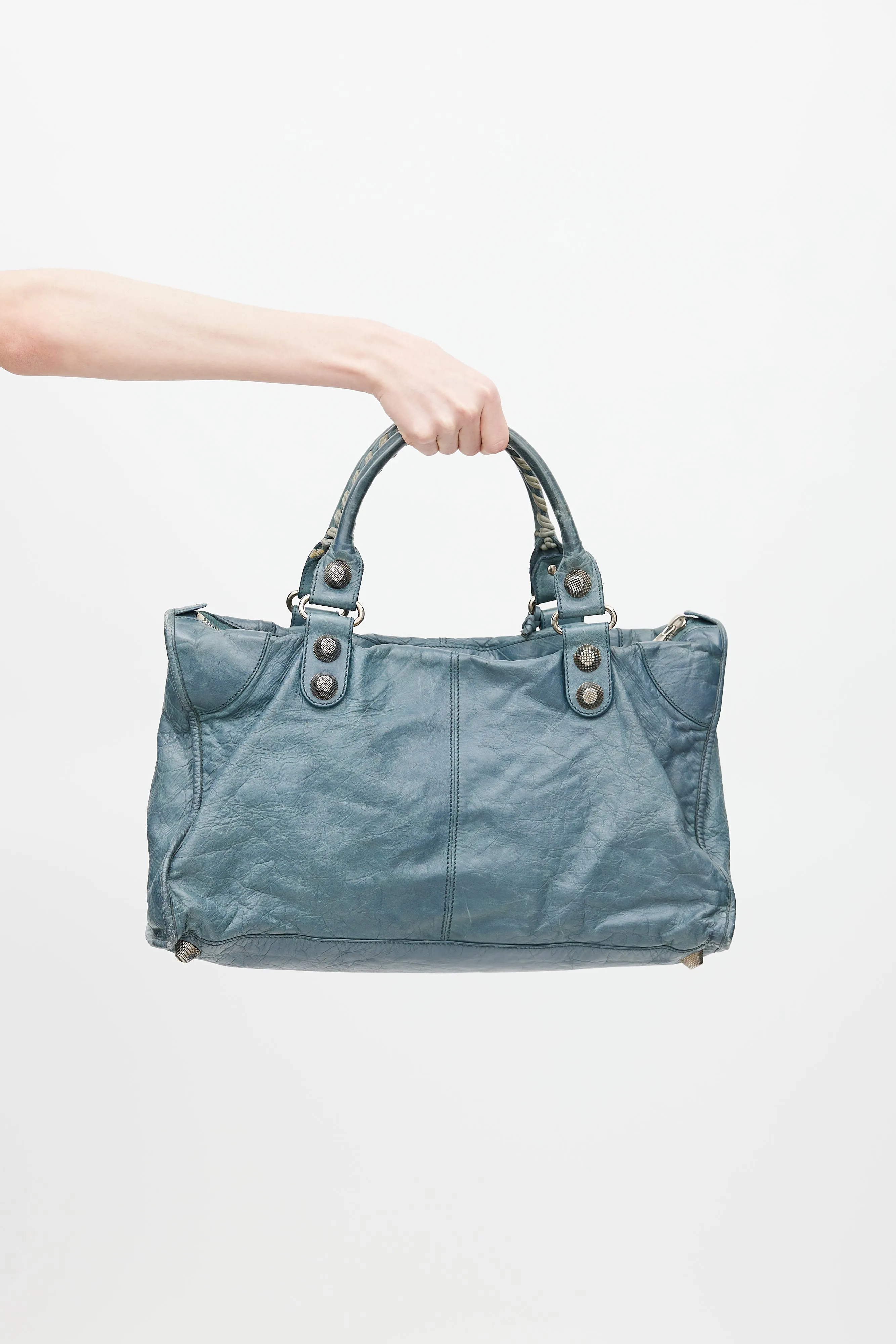 Blue Motocross Work Leather Bag