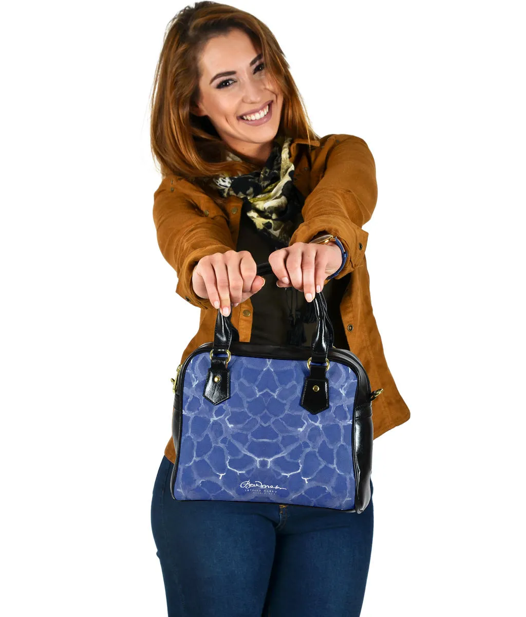 Blue Pool Hand Bag w Shoulder Strap