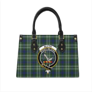 Blyth Tartan Leather Bag with Family Crest