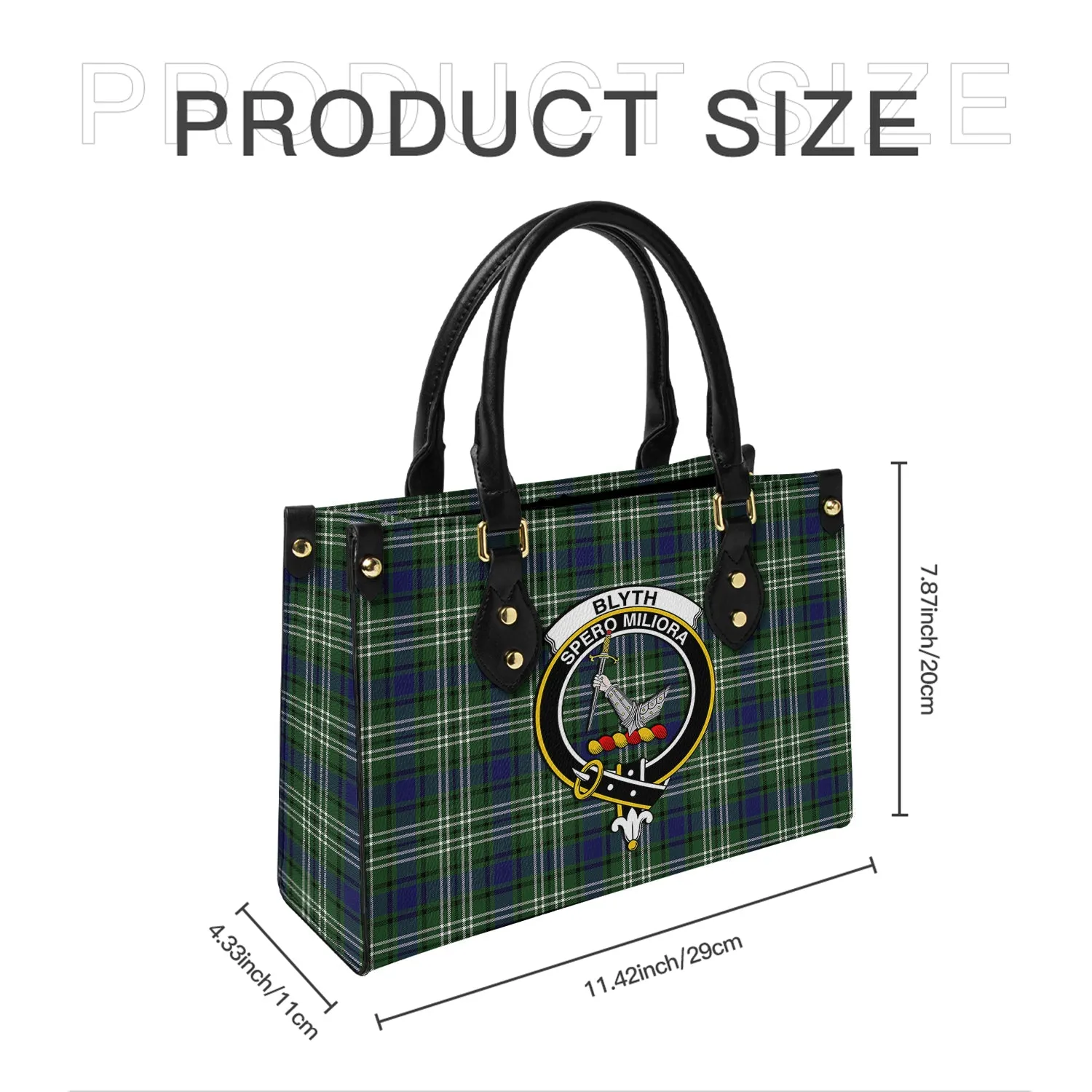 Blyth Tartan Leather Bag with Family Crest