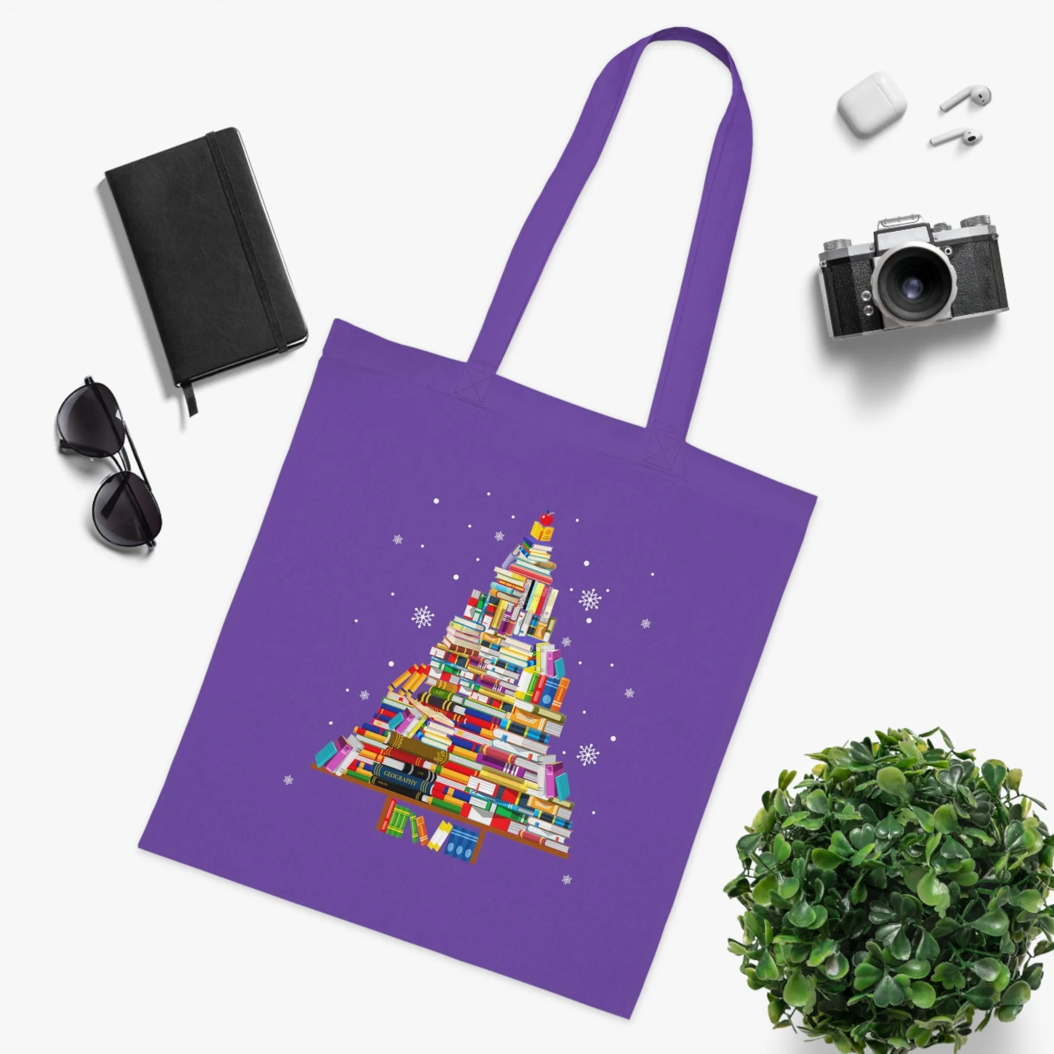 Books Christmas Tree Tote Bag