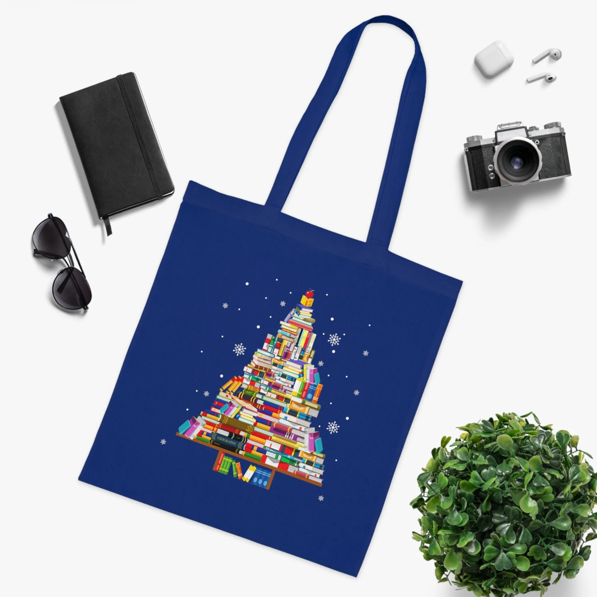 Books Christmas Tree Tote Bag