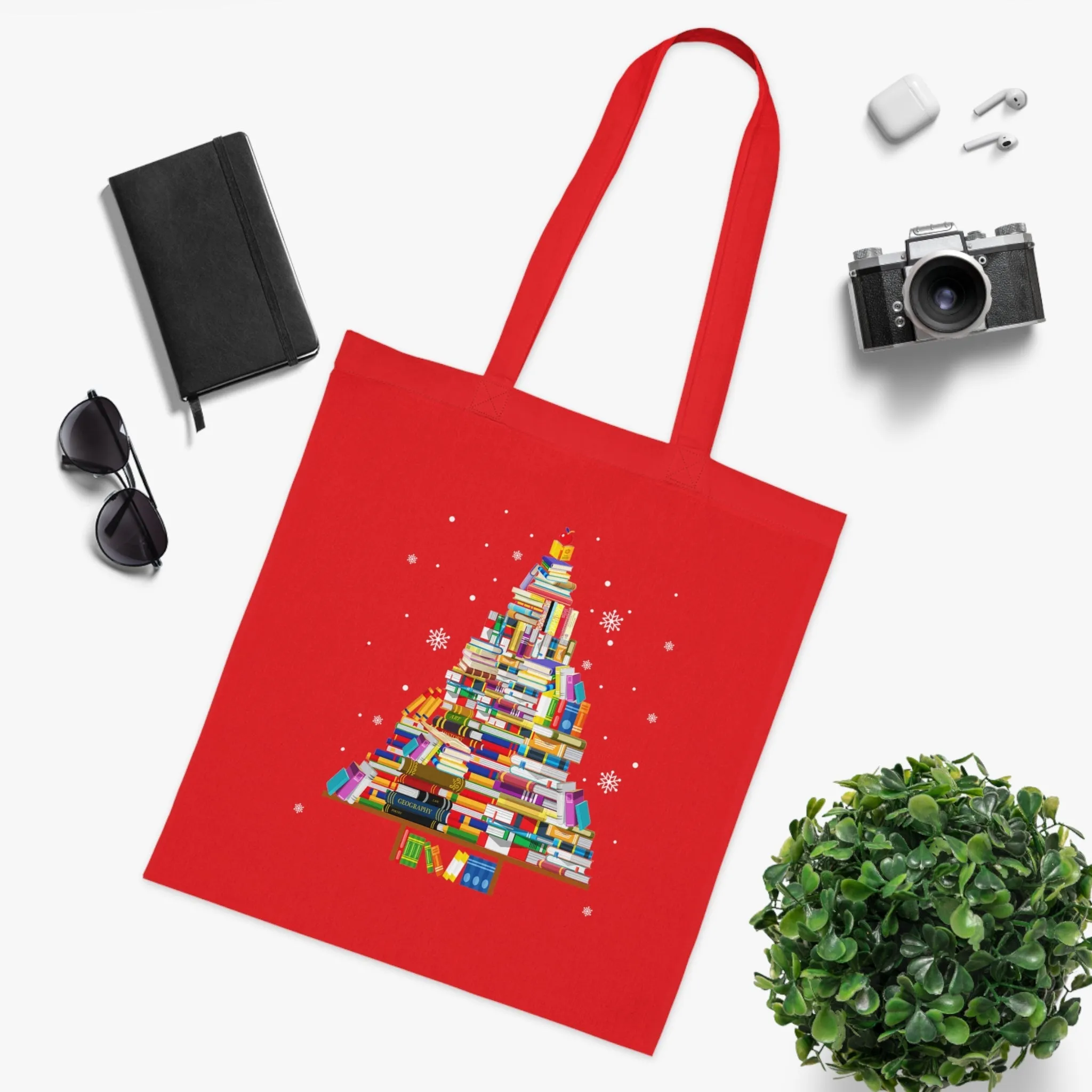 Books Christmas Tree Tote Bag