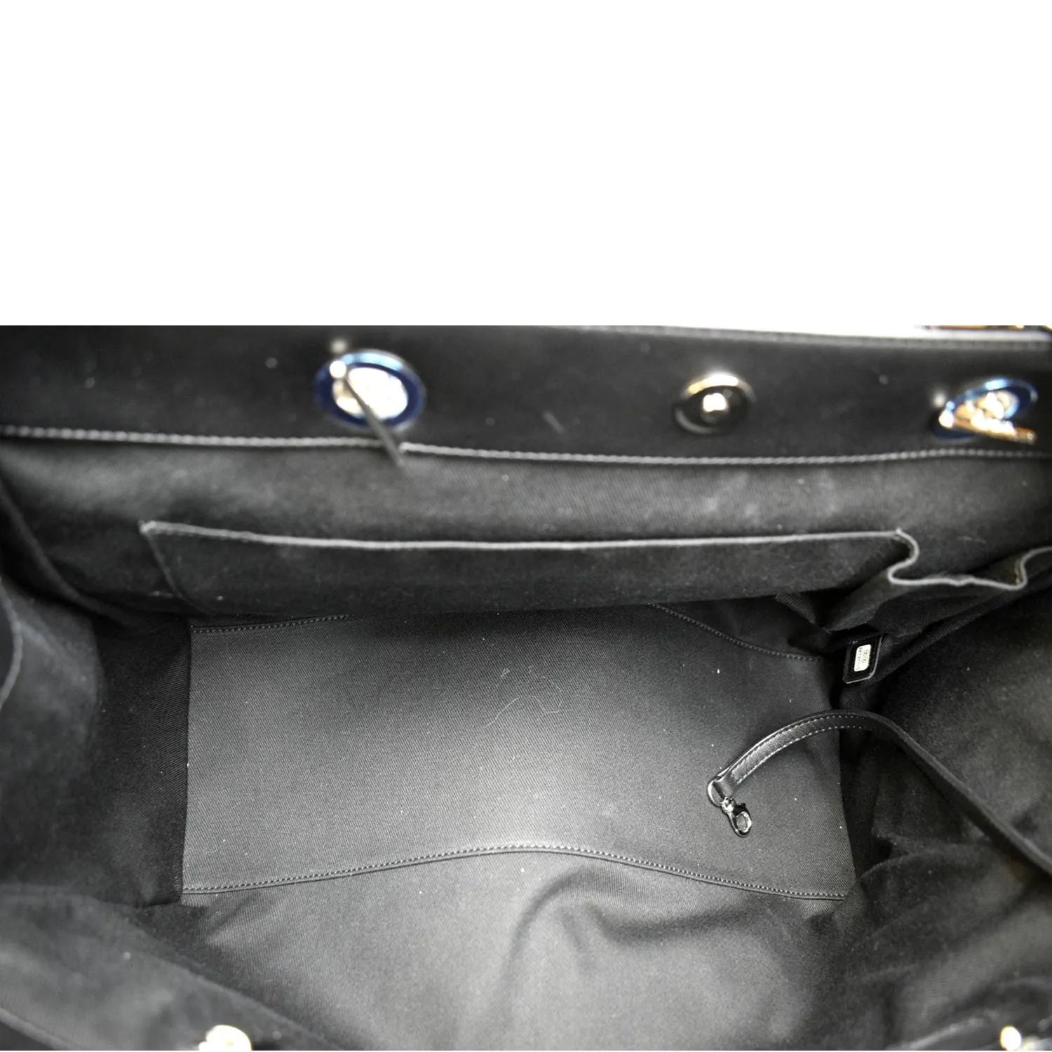 CHANEL Front Pocket Quilted Patent Leather Shopping Tote Bag Black