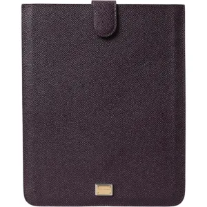 Dolce & Gabbana Elegant Leather Tablet Pouch in Rich Brown