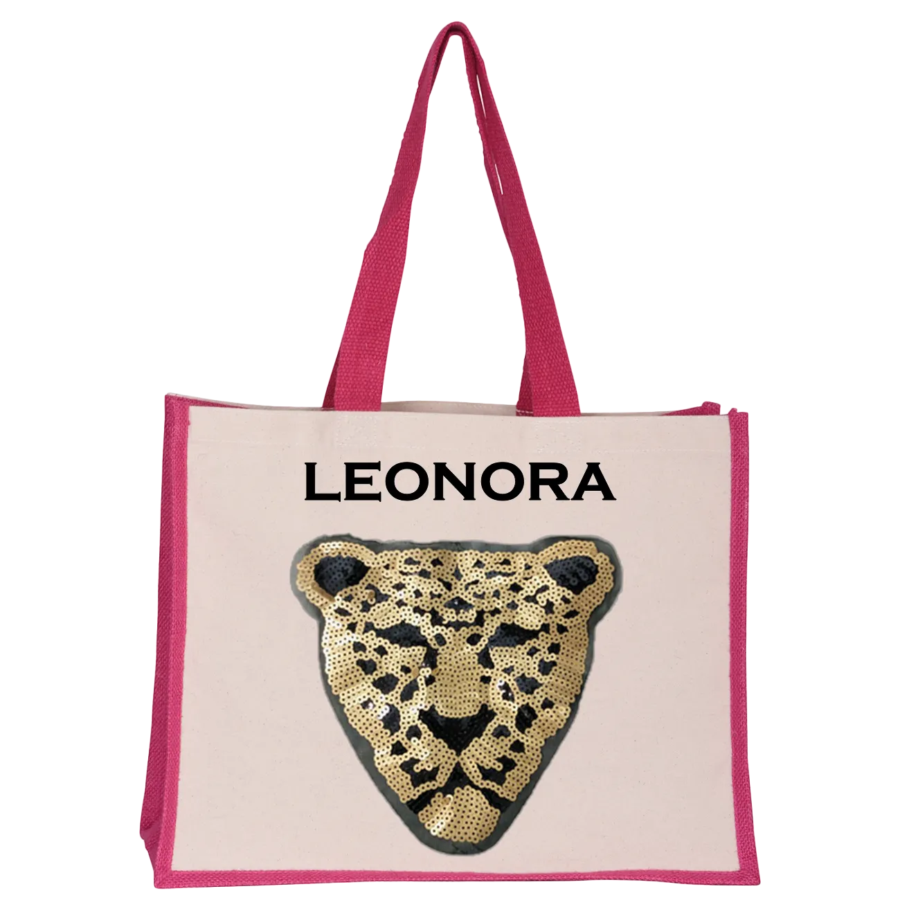 Gold Leopard Midi Tote Bag
