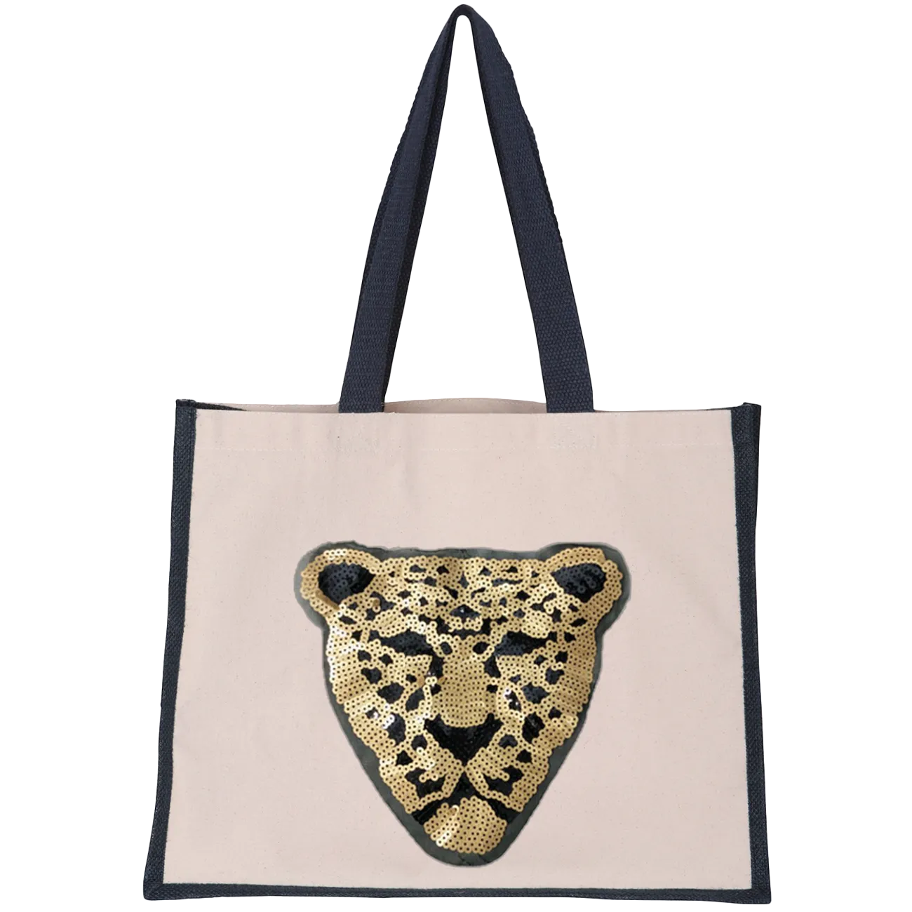 Gold Leopard Midi Tote Bag
