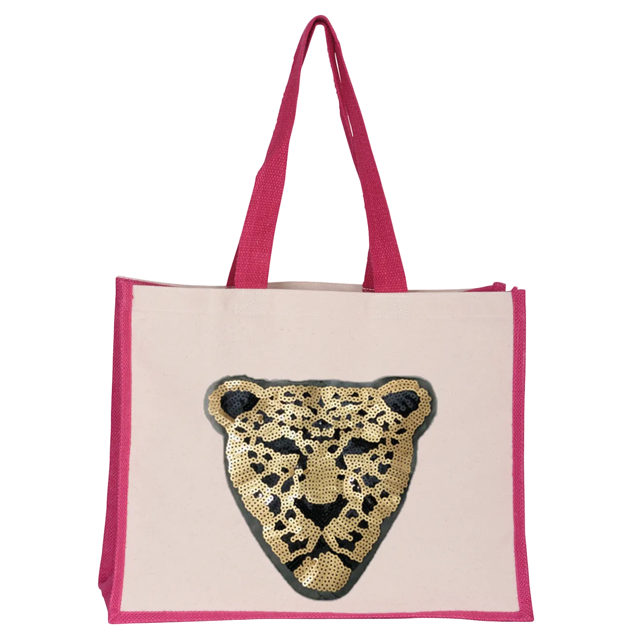 Gold Leopard Midi Tote Bag
