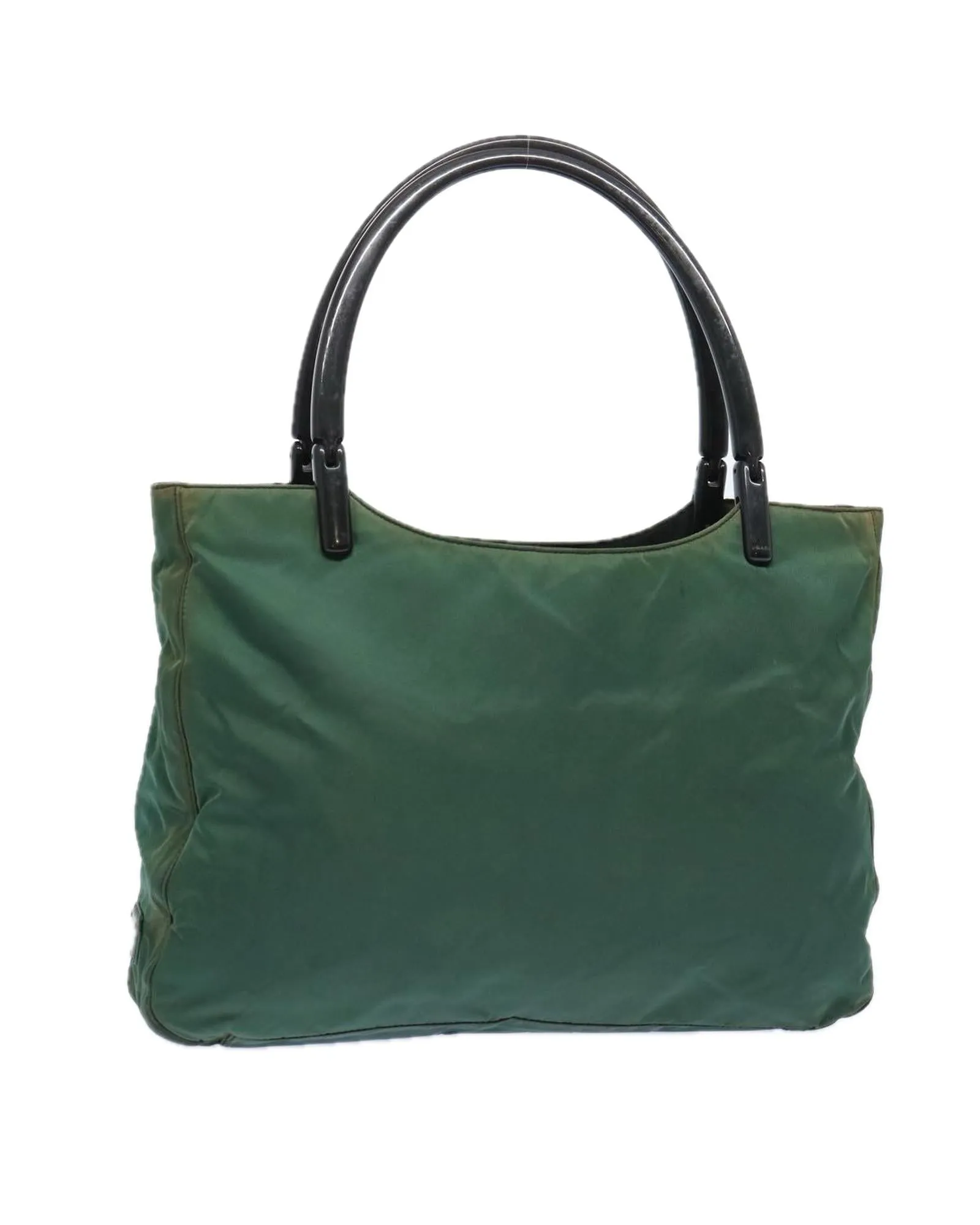 Green Nylon Shoulder Bag with Accessory - Italian Made