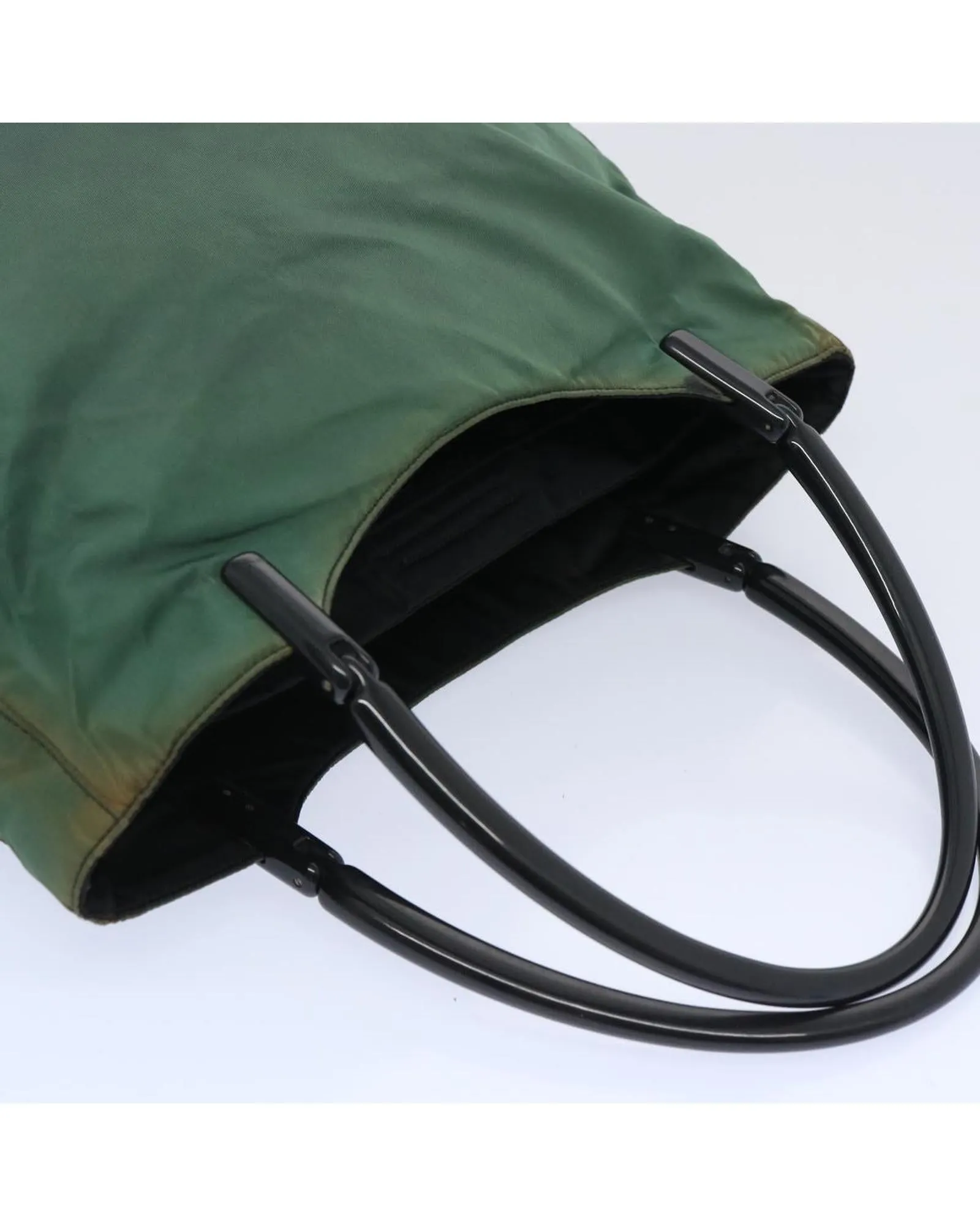 Green Nylon Shoulder Bag with Accessory - Italian Made