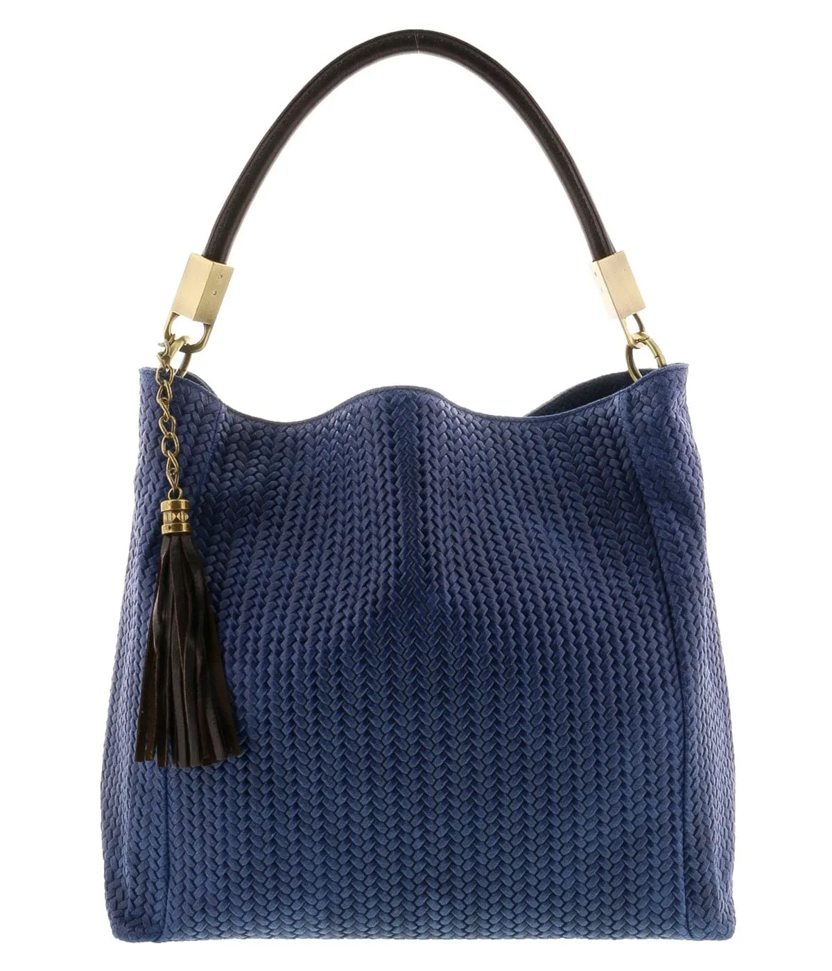 HS2070 BLU GRAZIA Blue Leather Hobo Shoulder  Bag
