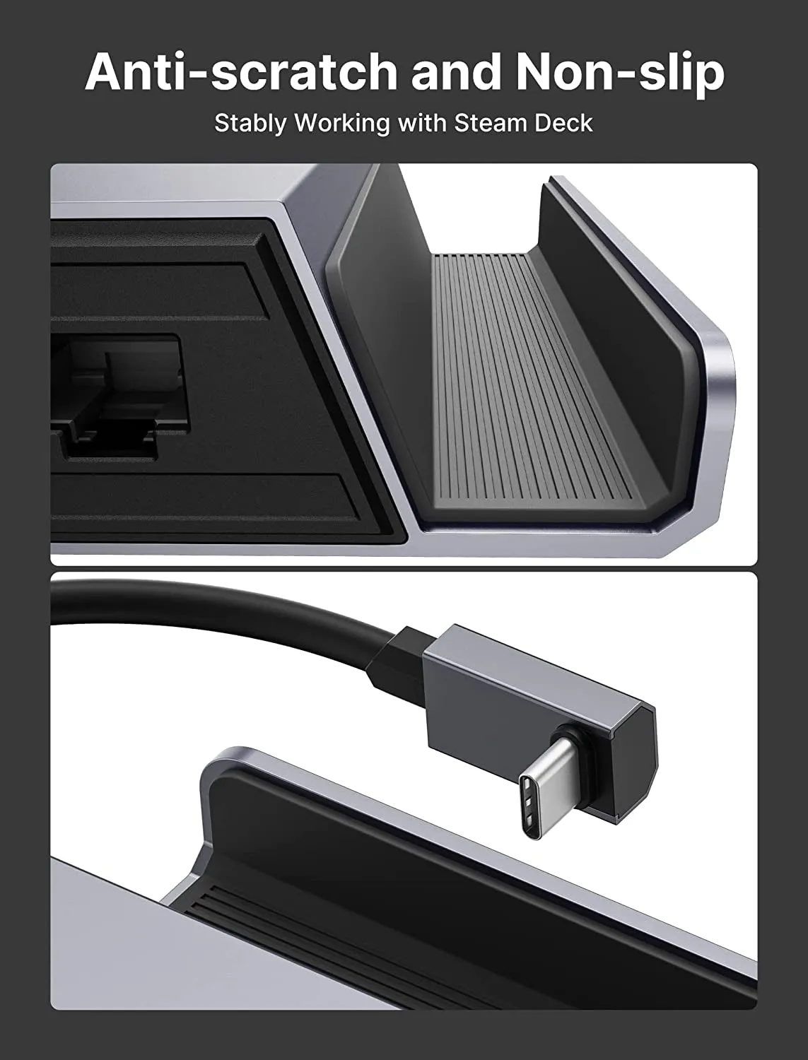 JSAUX Docking Station Compatible with Steam Deck, 5-In-1 Steam Deck Dock with HDMI 2.0 4K@60Hz, 100Mbps Ethernet, Dual USB-A 2.0 and Full Speed Charging USB-C Port for Valve Steam Deck-Hb0602