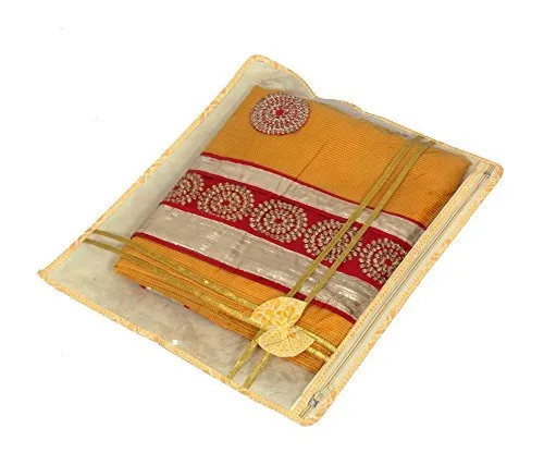 Kuber Industries? Printed Non Wooven Saree Cover Set of 12 Pcs (Transparent)