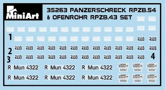 MiniArt Military 1/35 Panzerschreck RPzB54 & Ofenrohr RPzB43 Anti-Tank Rocket Launcher Set