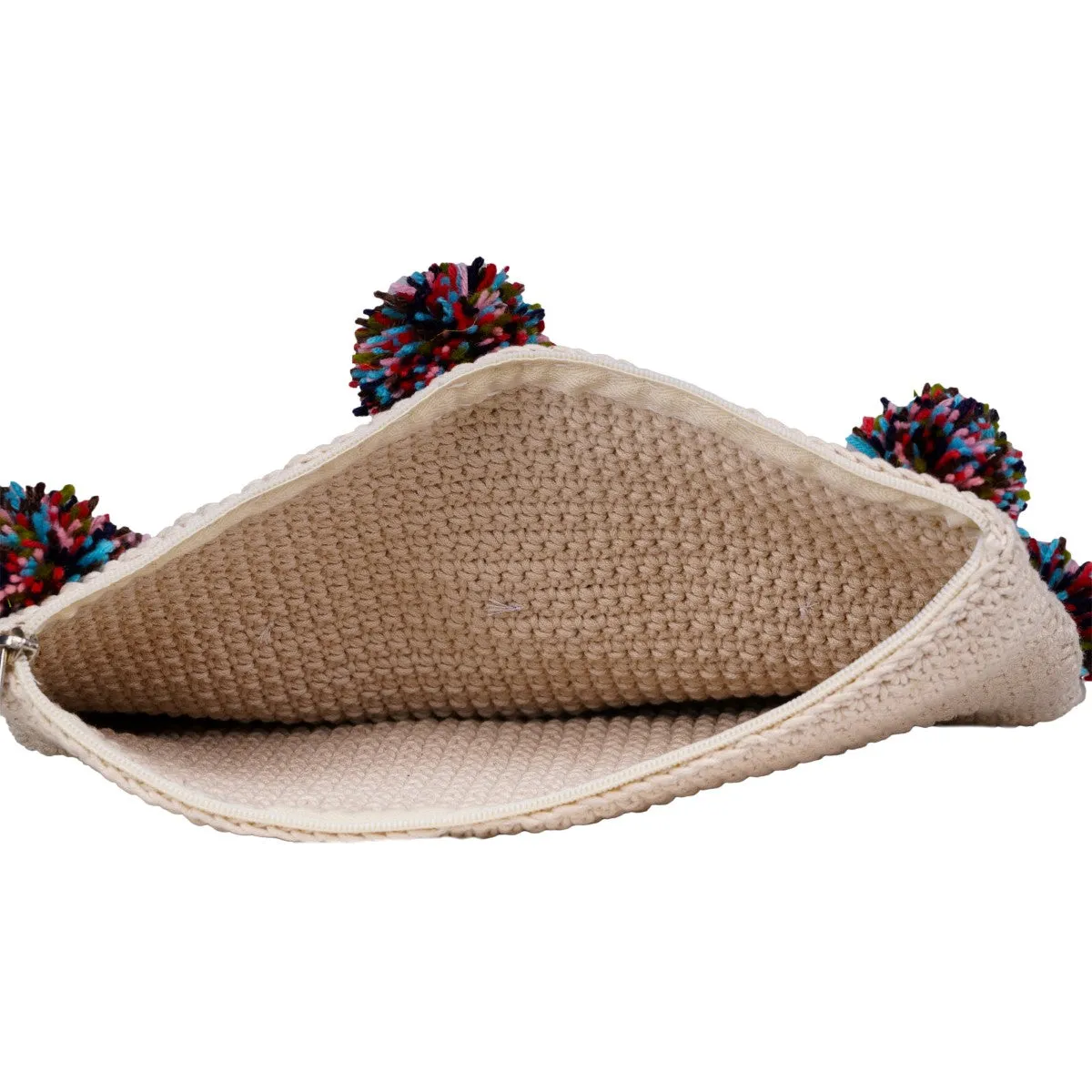 Rectangular Clutch/Pouch Bag | Hand-Crochet | Cotton Yarn | Off White