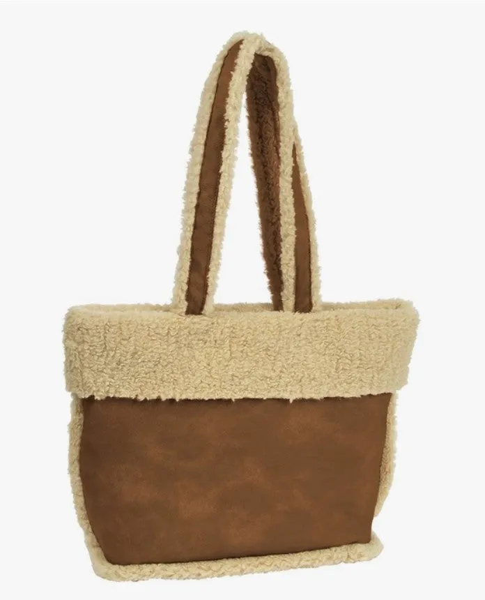 Sherpa Trimmed Tote Bag - #5822-5823