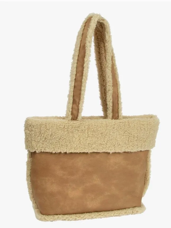 Sherpa Trimmed Tote Bag - #5822-5823