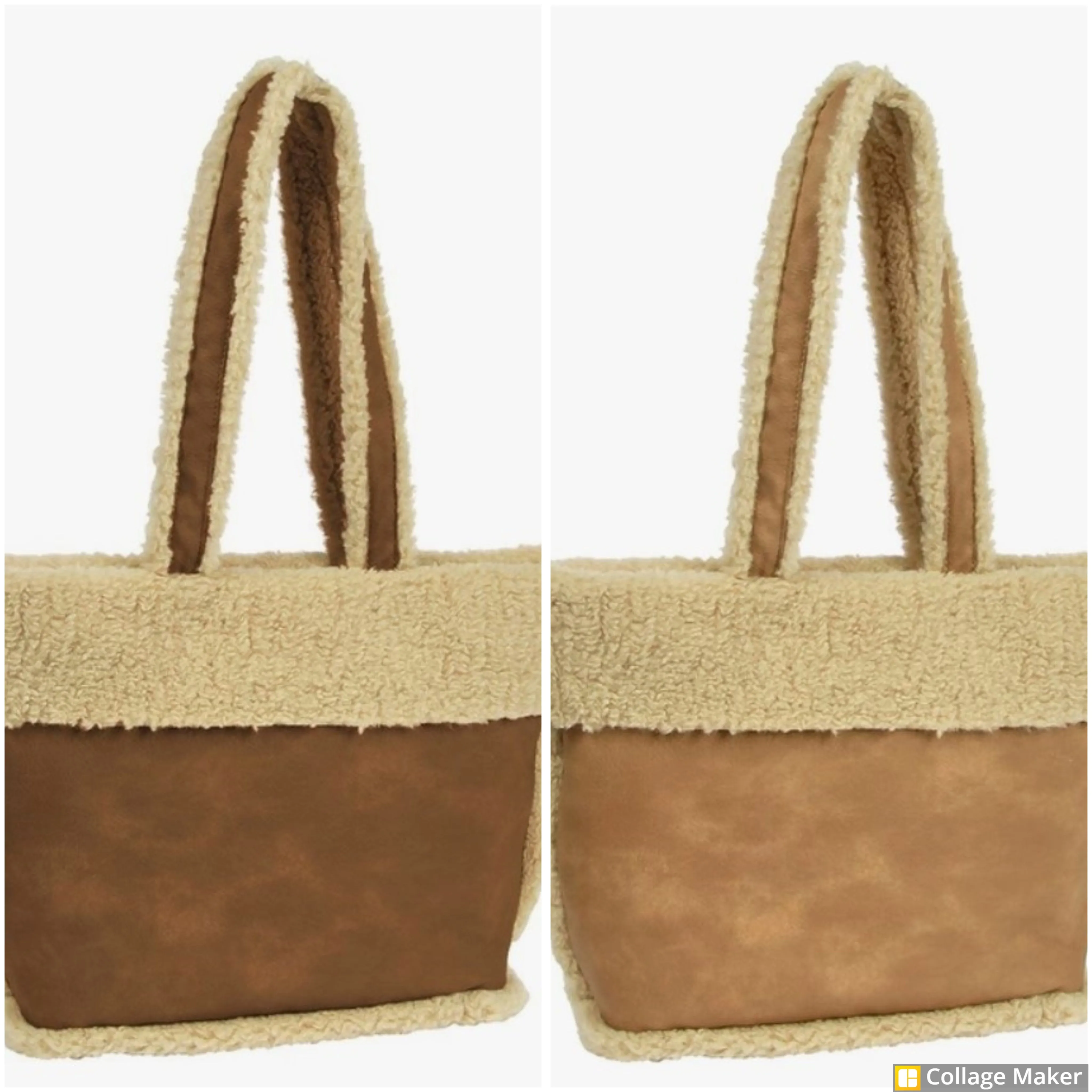Sherpa Trimmed Tote Bag - #5822-5823