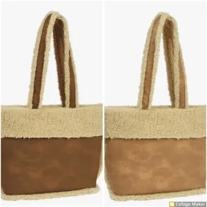Sherpa Trimmed Tote Bag - #5822-5823