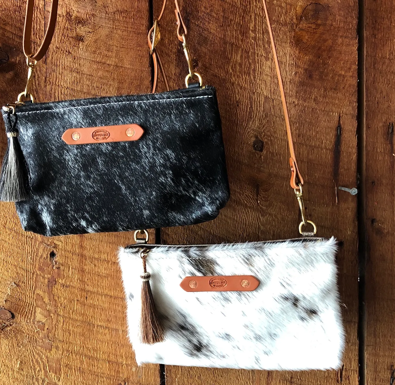 Silver Shimmer & Black Hide Zippy Clutch
