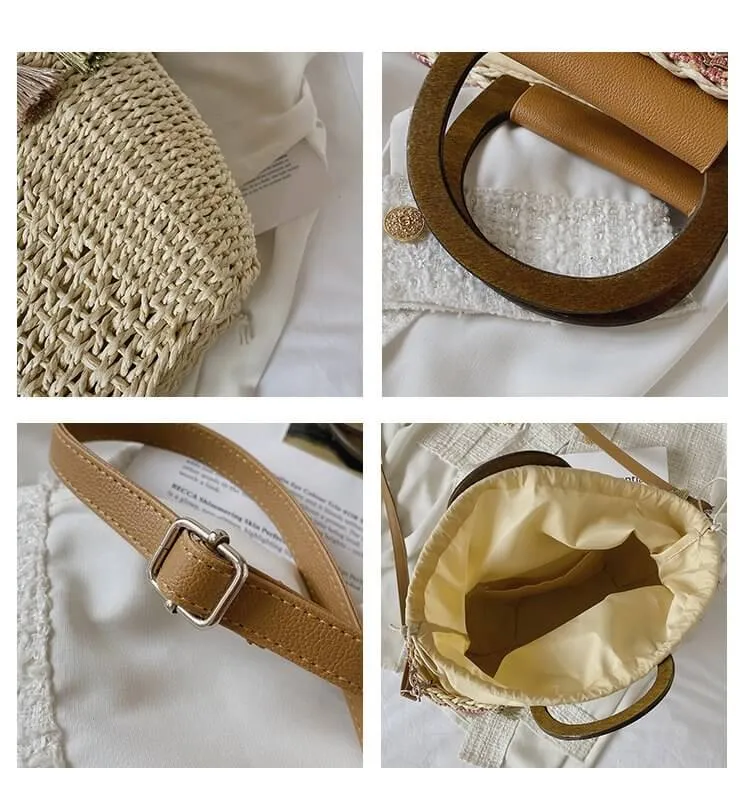 Straw Bags With Leather Straps On Sale-Showtown