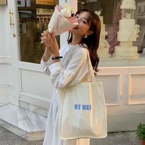 UAKISS  -  Korean Casual Handbags Fashion Canvas Women Bag Summer Simple Women's Shoulder Bags Student Literary Tote Ladies Handbag