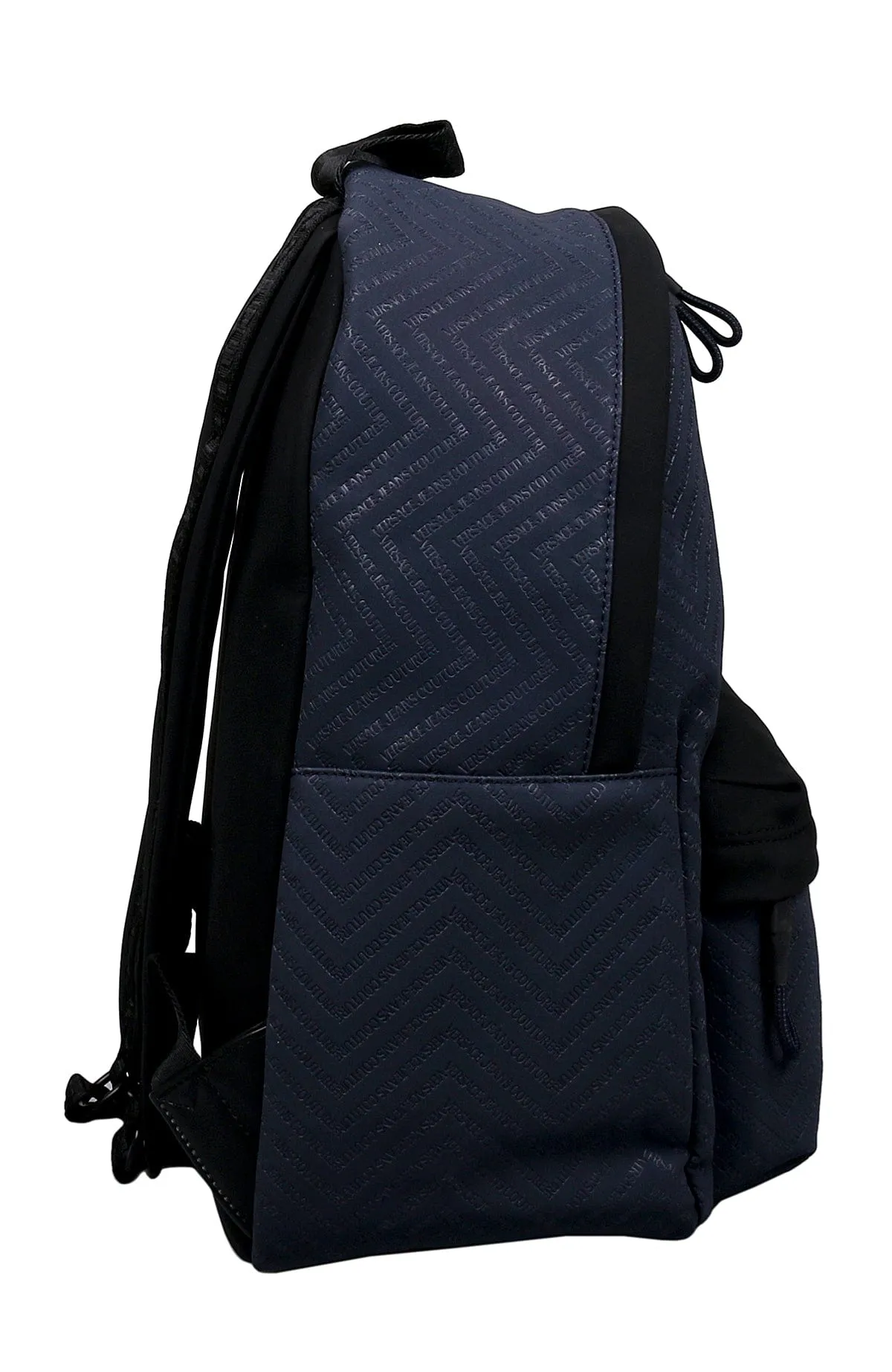Versace Jeans Couture Blue Chevron Print Signature Backpack