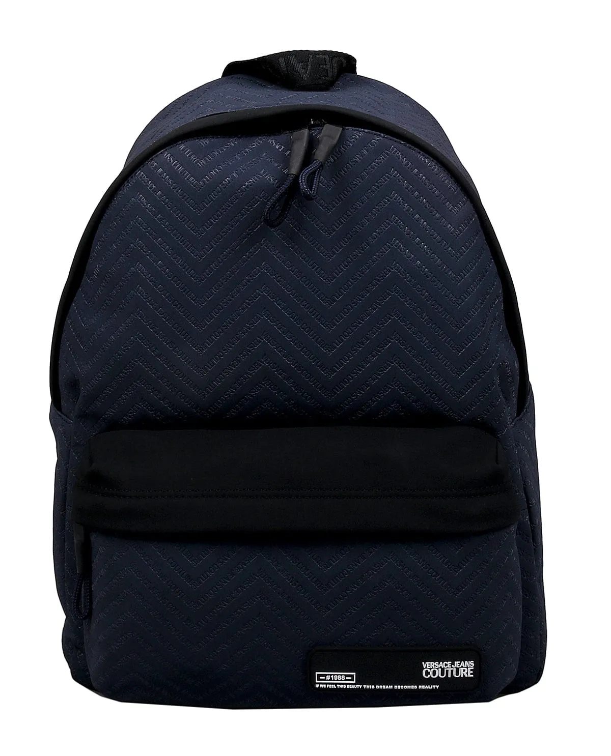 Versace Jeans Couture Blue Chevron Print Signature Backpack