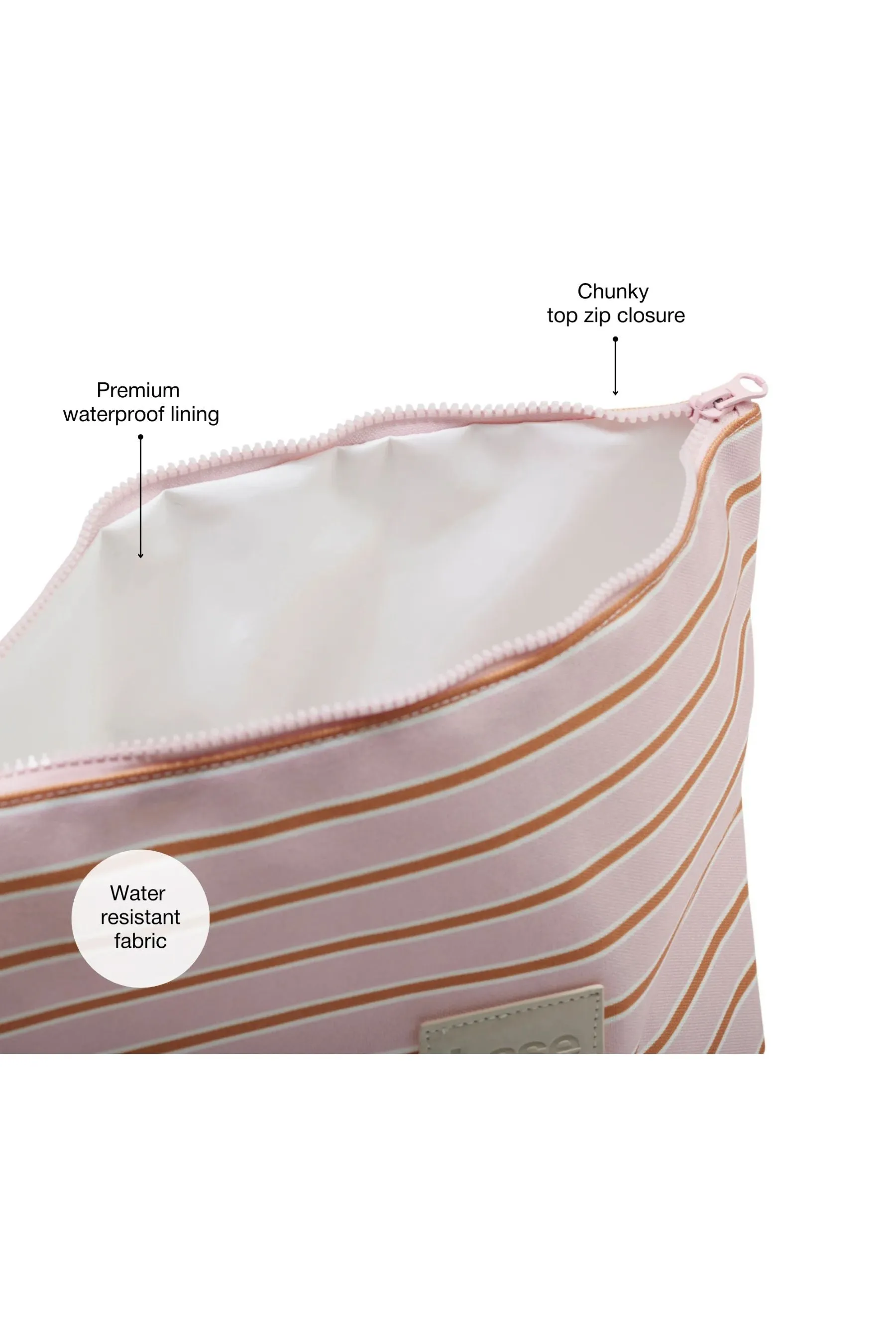 Wet Base Large| Soft Pink/Rust Stripe