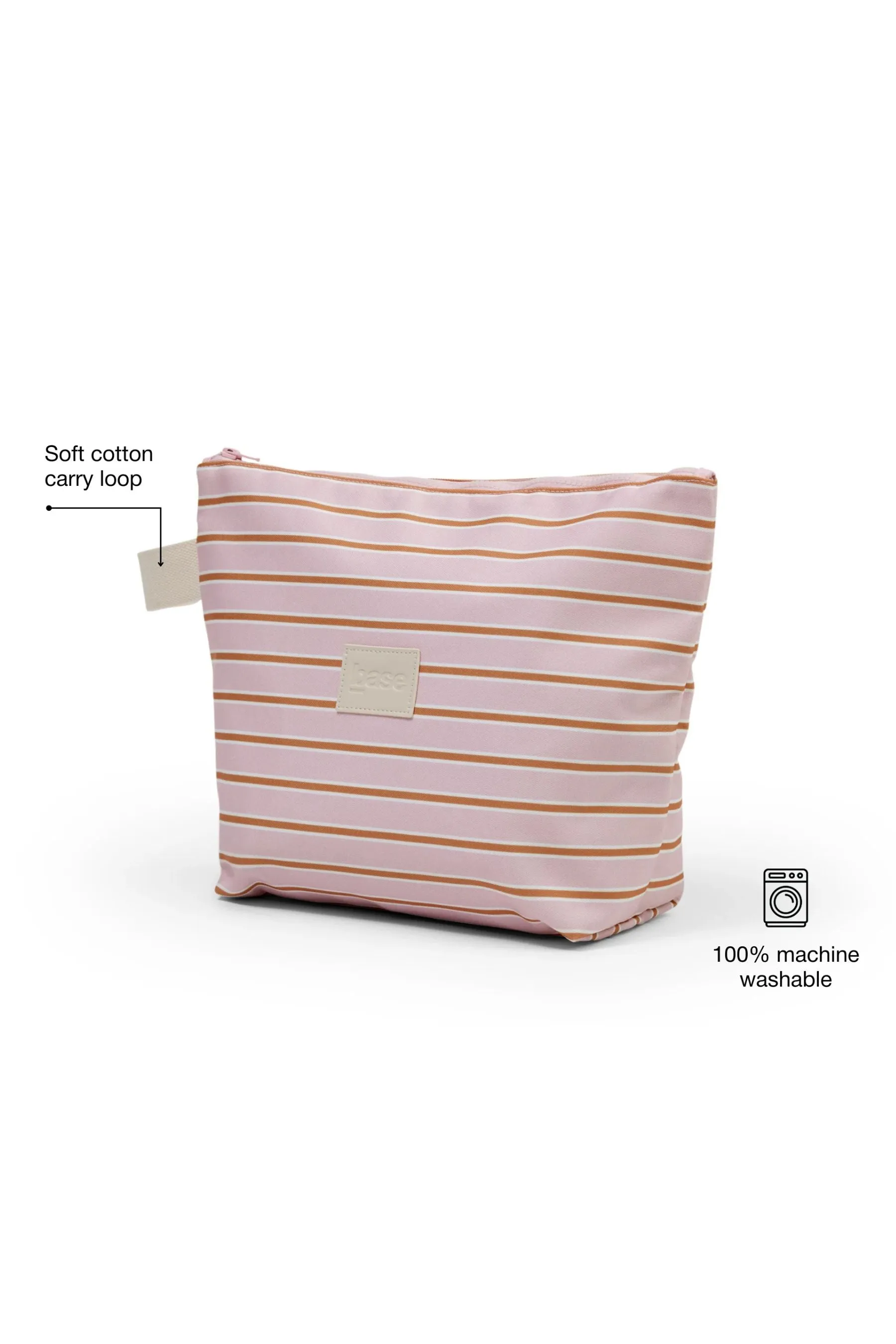 Wet Base Large| Soft Pink/Rust Stripe